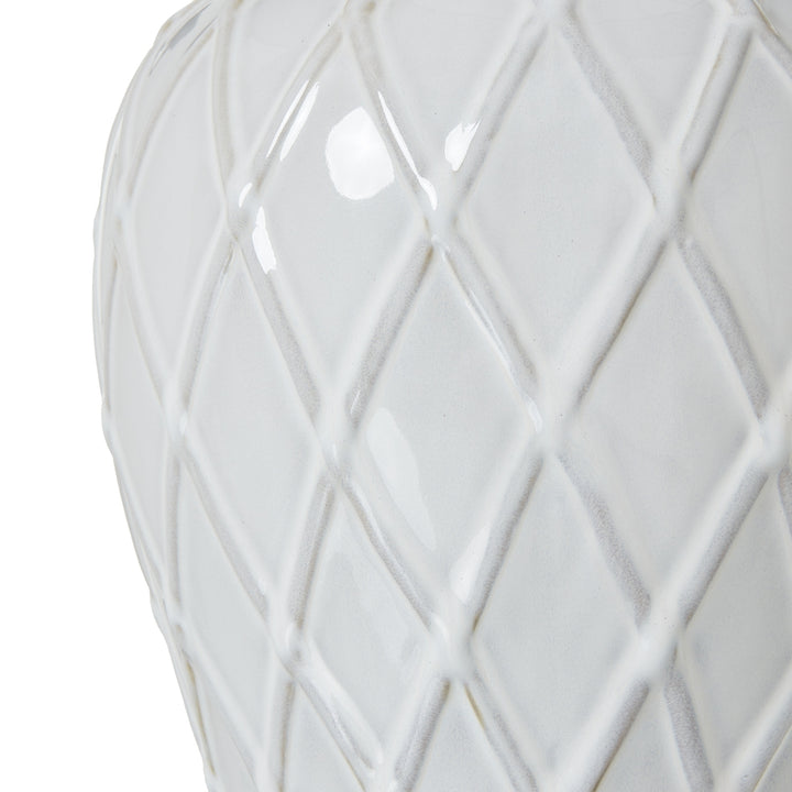 White Ceramic Ginger Jar Lamp with Linen Shade Hill 3