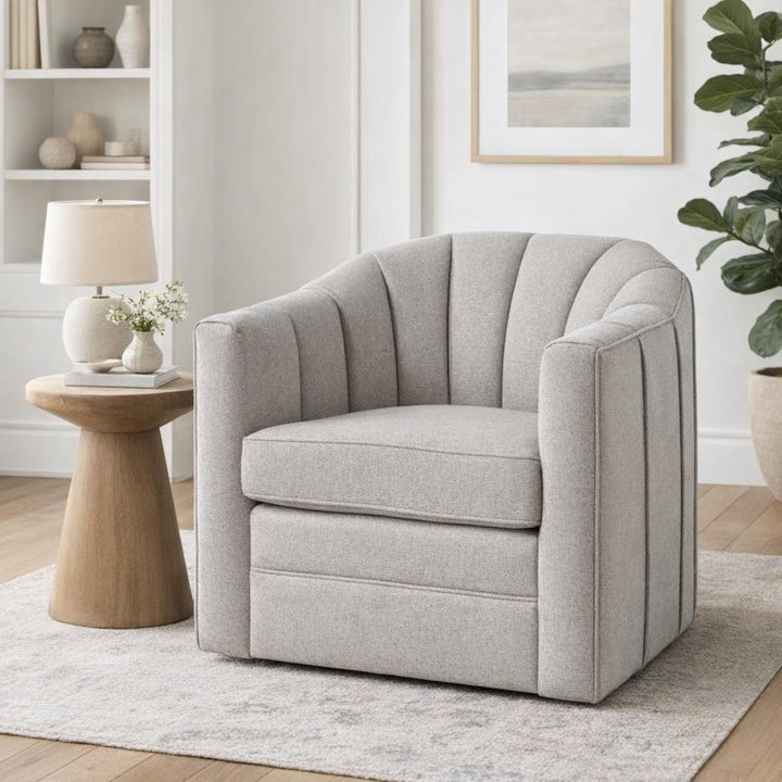 Lily Swivel Chair - Oatmeal Twill