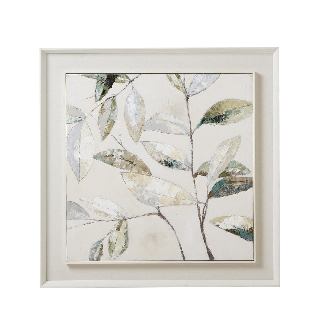 Dolce Dapple Leaf Framed Painting on Canvas - Brown Hill 1