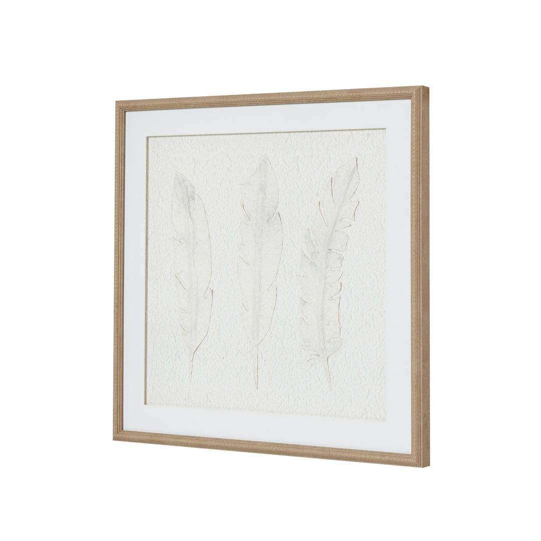 Solli White Feathers Art Mounted in Beaded Frame Hill 2