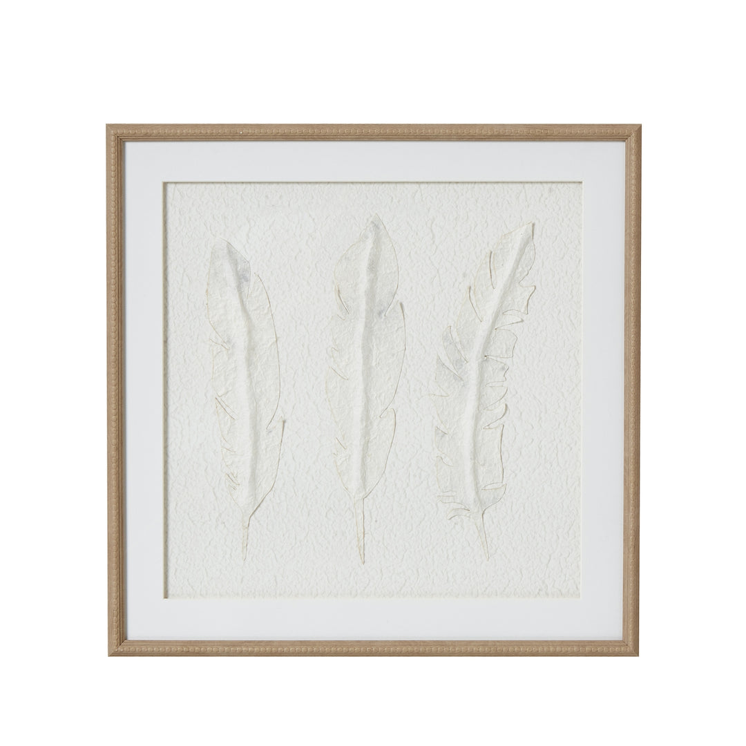 Solli White Feathers Art Mounted in Beaded Frame Hill 1
