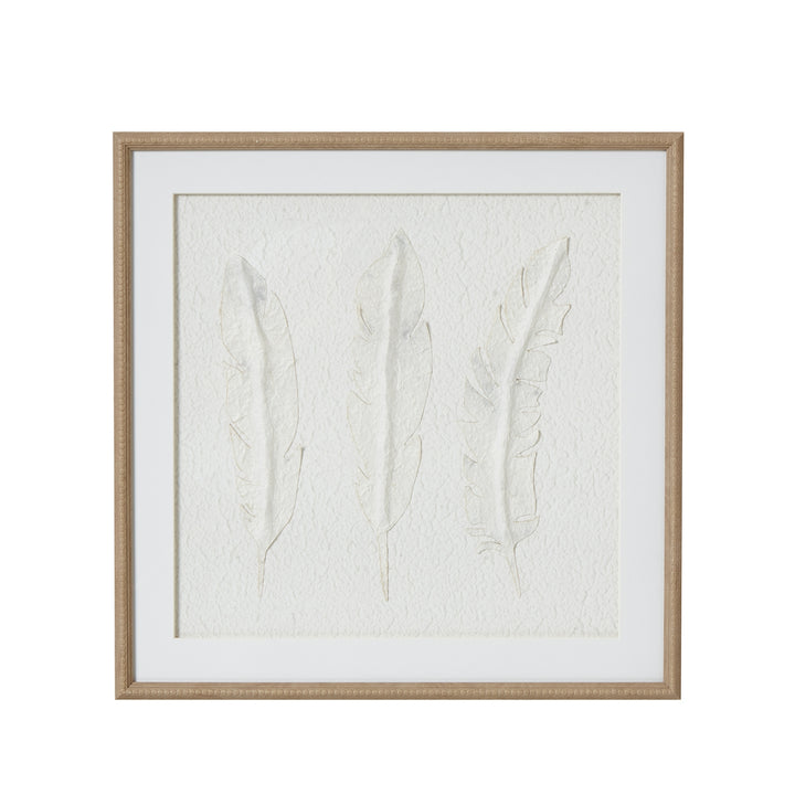 Solli White Feathers Art Mounted in Beaded Frame Hill 1