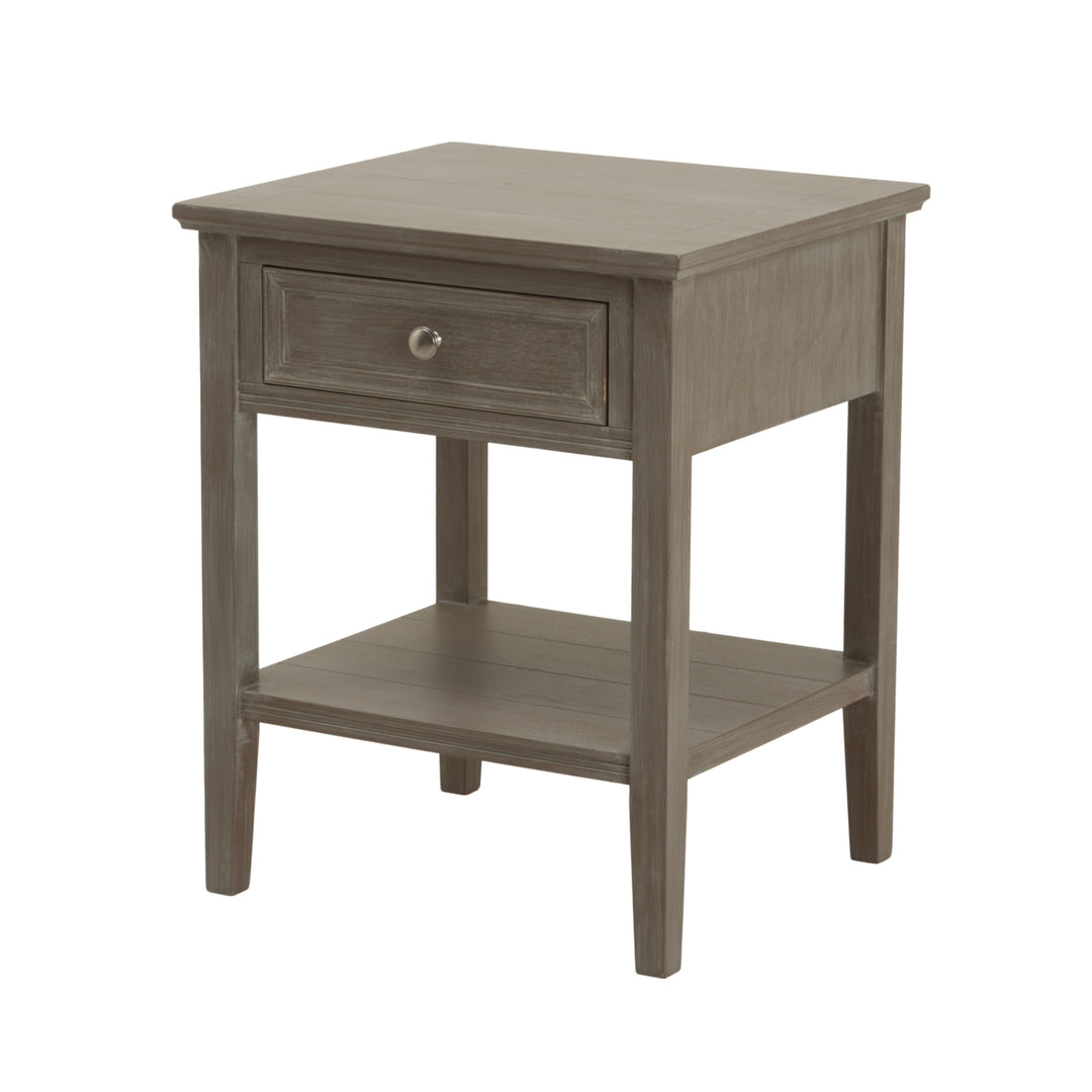 The Serene Collection 1 Drawer Side Table - Grey Hill 1