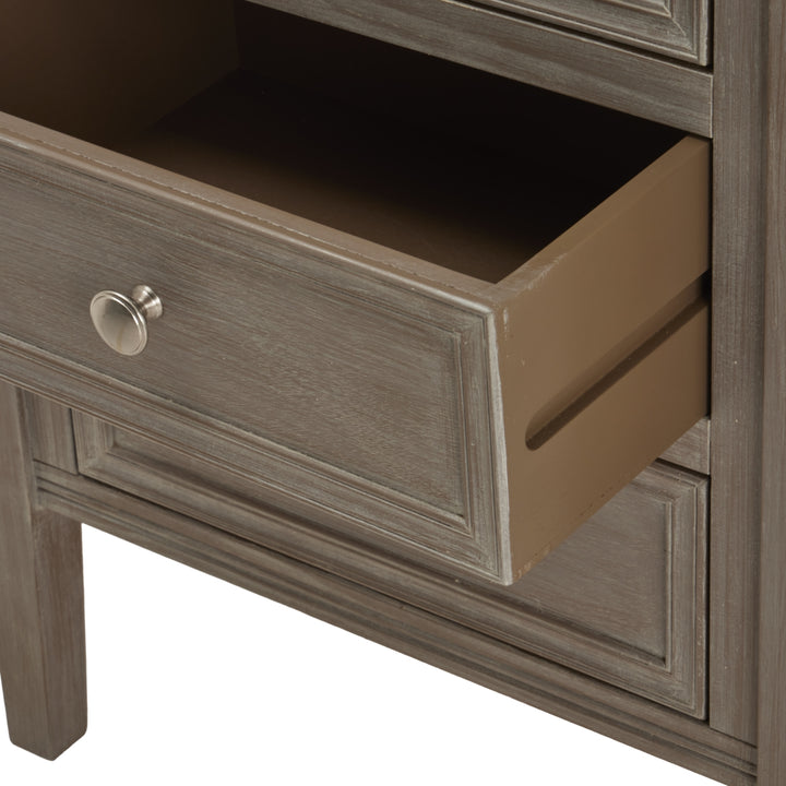 The Serene Collection 3 Drawer Bedside Table - Grey Hill 2