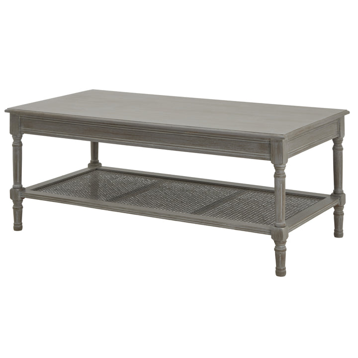 The Serene Rattan Collection Rectangular Coffee Table - Grey Hill 1