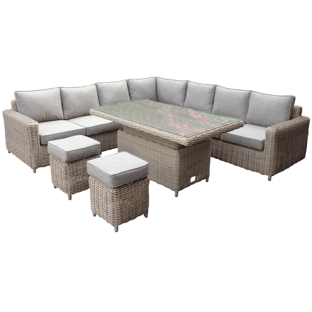 Amalfi Outdoor Large Corner Sofa & Rising Table Set
