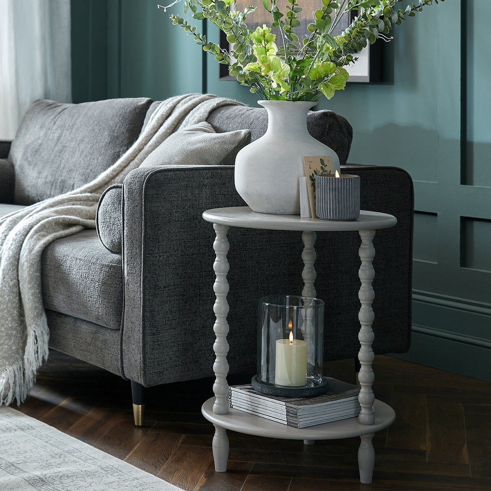 The Camden Collection Round Side Table - Grey Hill 4