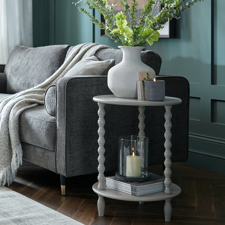 The Camden Collection Round Side Table - Grey Hill 4