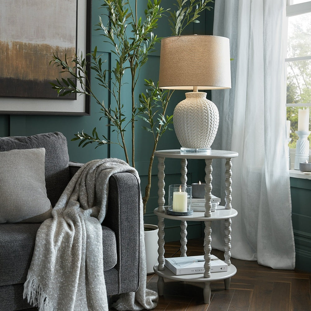 The Camden Collection Tall Round Side Table - Grey Hill 2