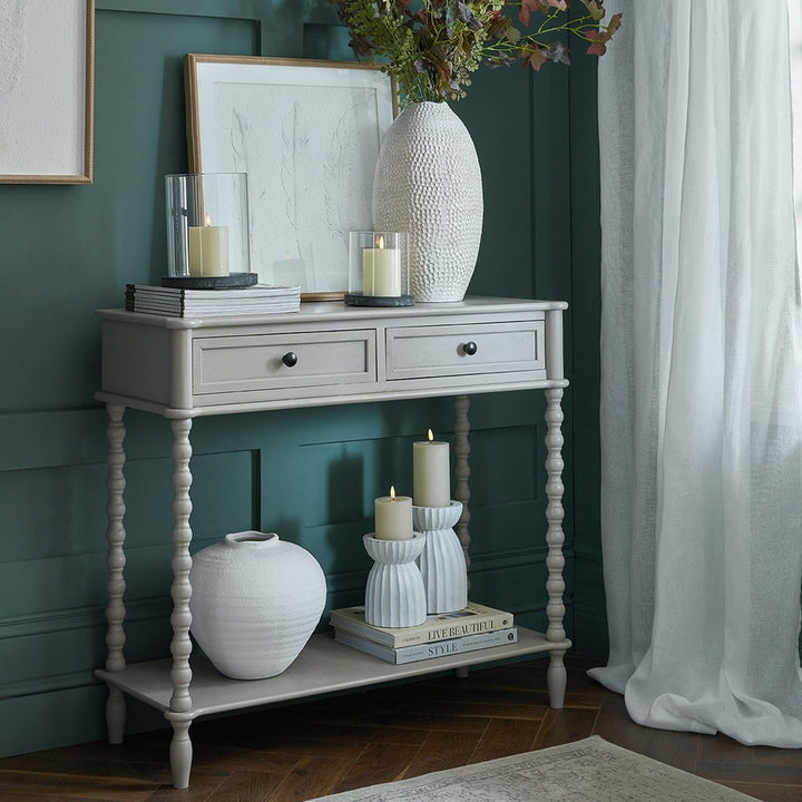 The Camden Collection 2 Drawer Console Table - Grey