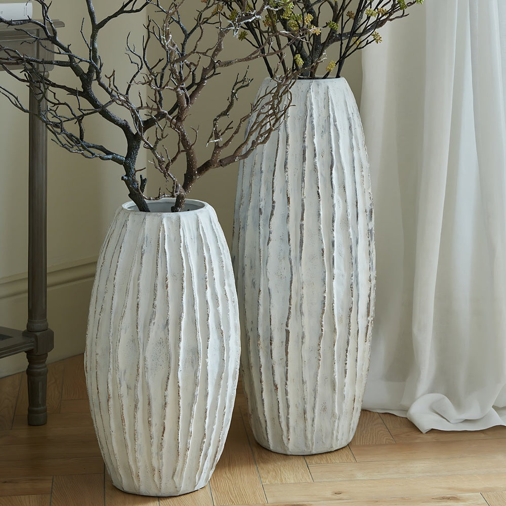 Lorenzo Tall Fin Vase - White