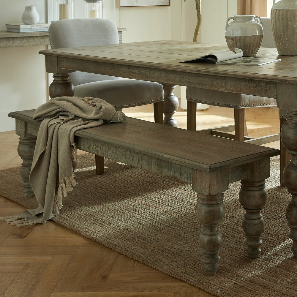 The Rutland Collection Rectangular Bench - Brown