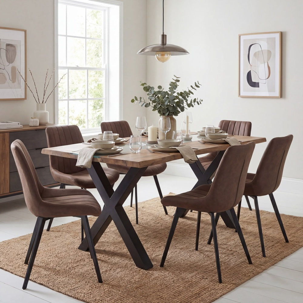 Live Edge Collection River Dining Table - Light Acacia