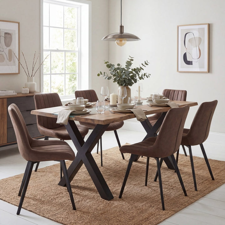 Live Edge Collection River Dining Table - Light Acacia