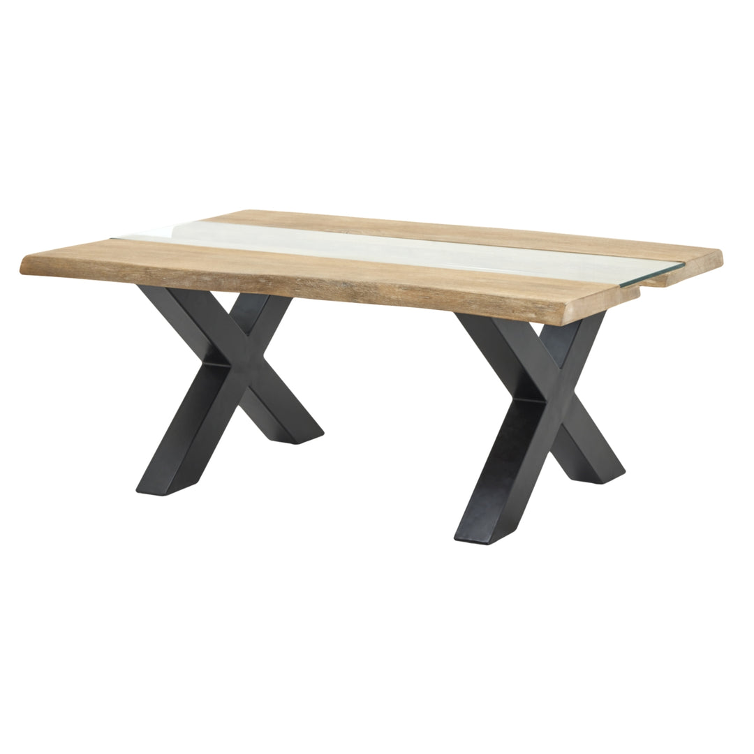Live Edge Collection River Coffee Table - Light Acacia Hill 1