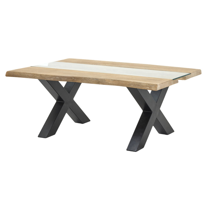 Live Edge Collection River Coffee Table - Light Acacia Hill 1