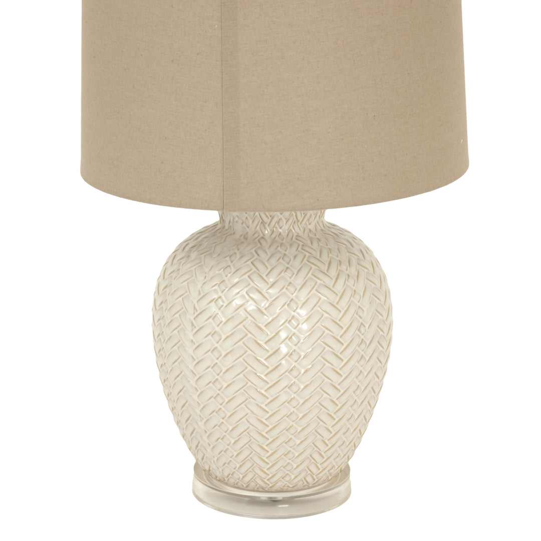 Twill Weave Ceramic Table Lamp with Linen Shade Hill 2