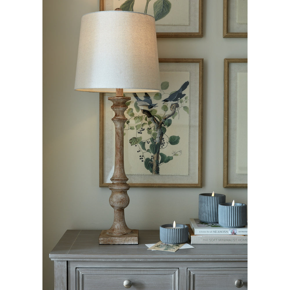 Pallido Candlestick Table Lamp with Linen Shade Hill 5