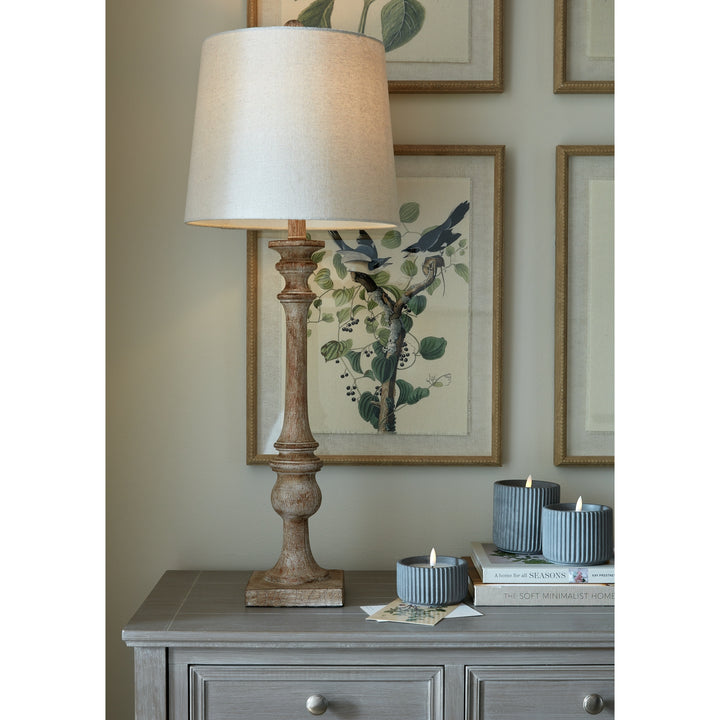 Pallido Candlestick Table Lamp with Linen Shade Hill 5