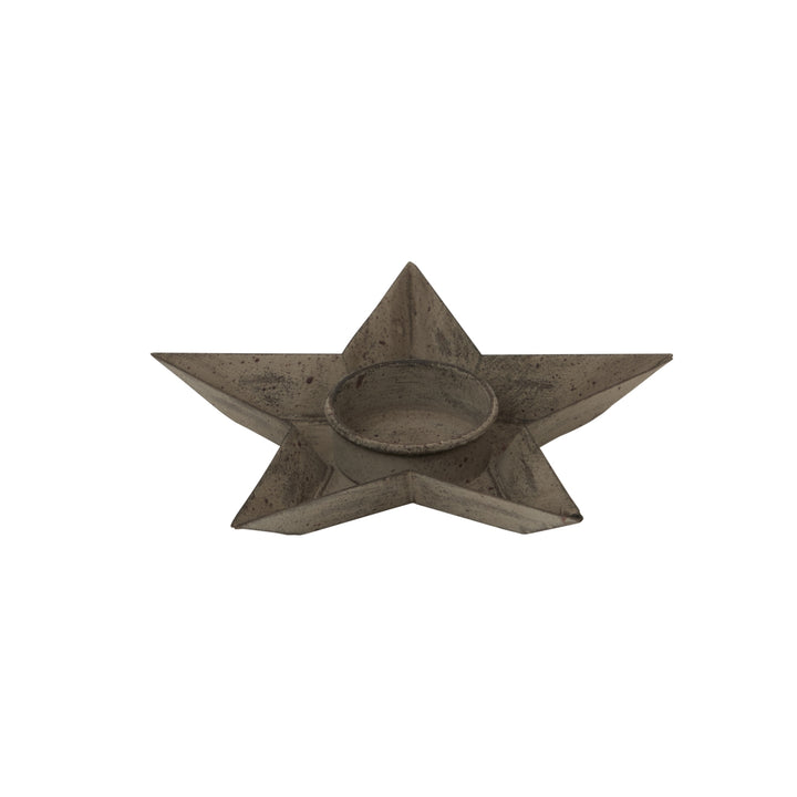 Rustic Metal Star Tealight Holder Hill 2