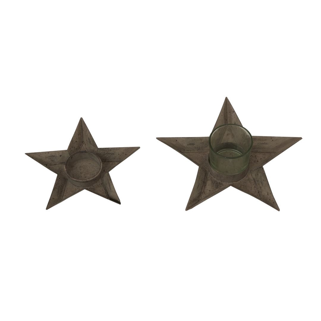 Rustic Metal Star Tealight Holder Hill 3