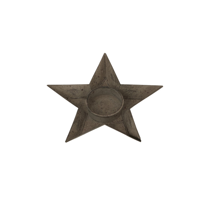 Rustic Metal Star Tealight Holder Hill 1
