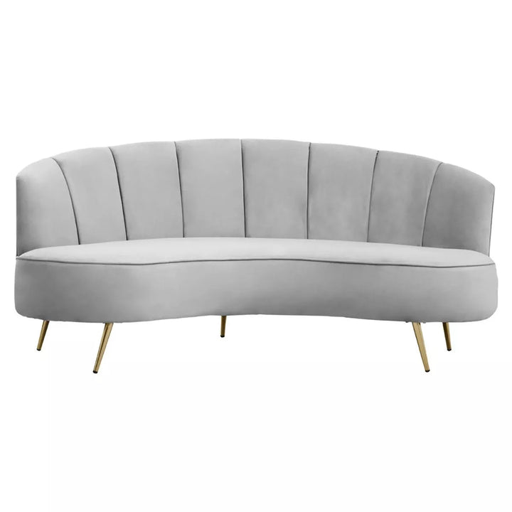 Hasna Three Seat Velvet Sofa - Grey