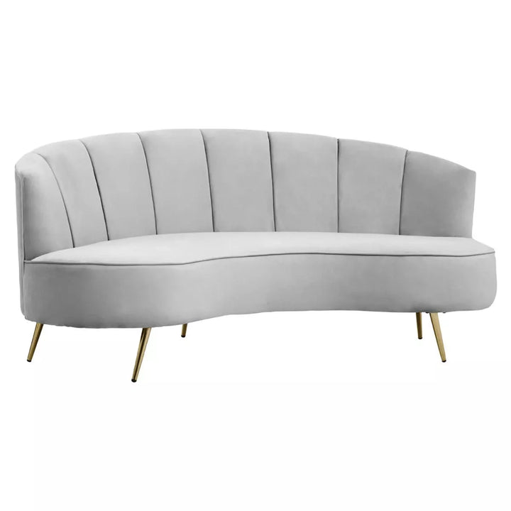 Hasna Three Seat Velvet Sofa - Grey