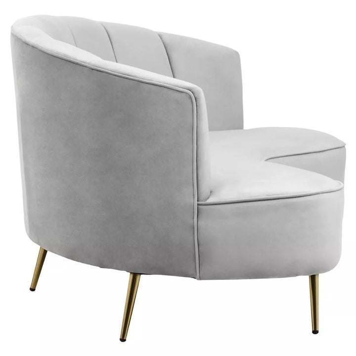 Hasna Three Seat Velvet Sofa - Grey