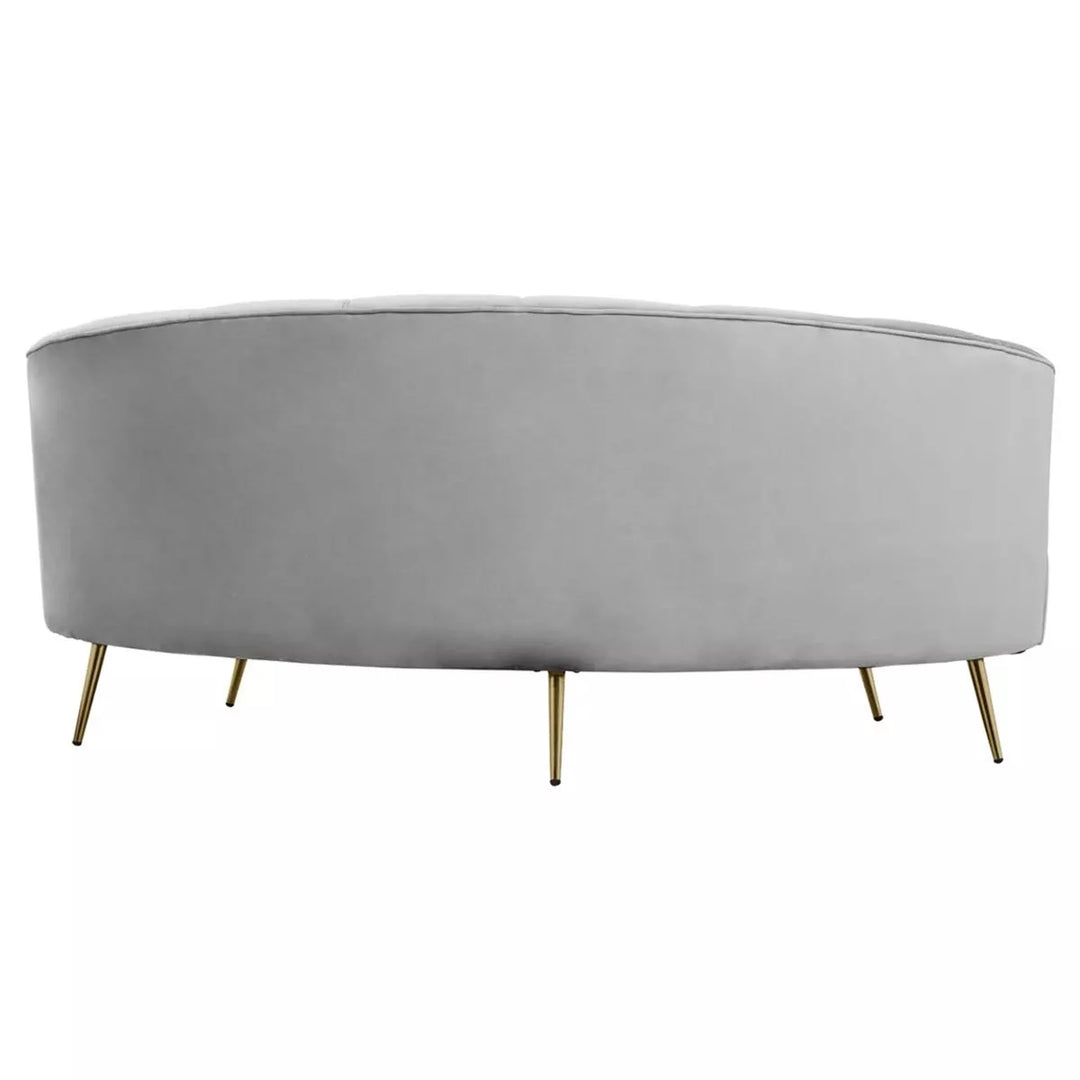 Hasna Three Seat Velvet Sofa - Grey