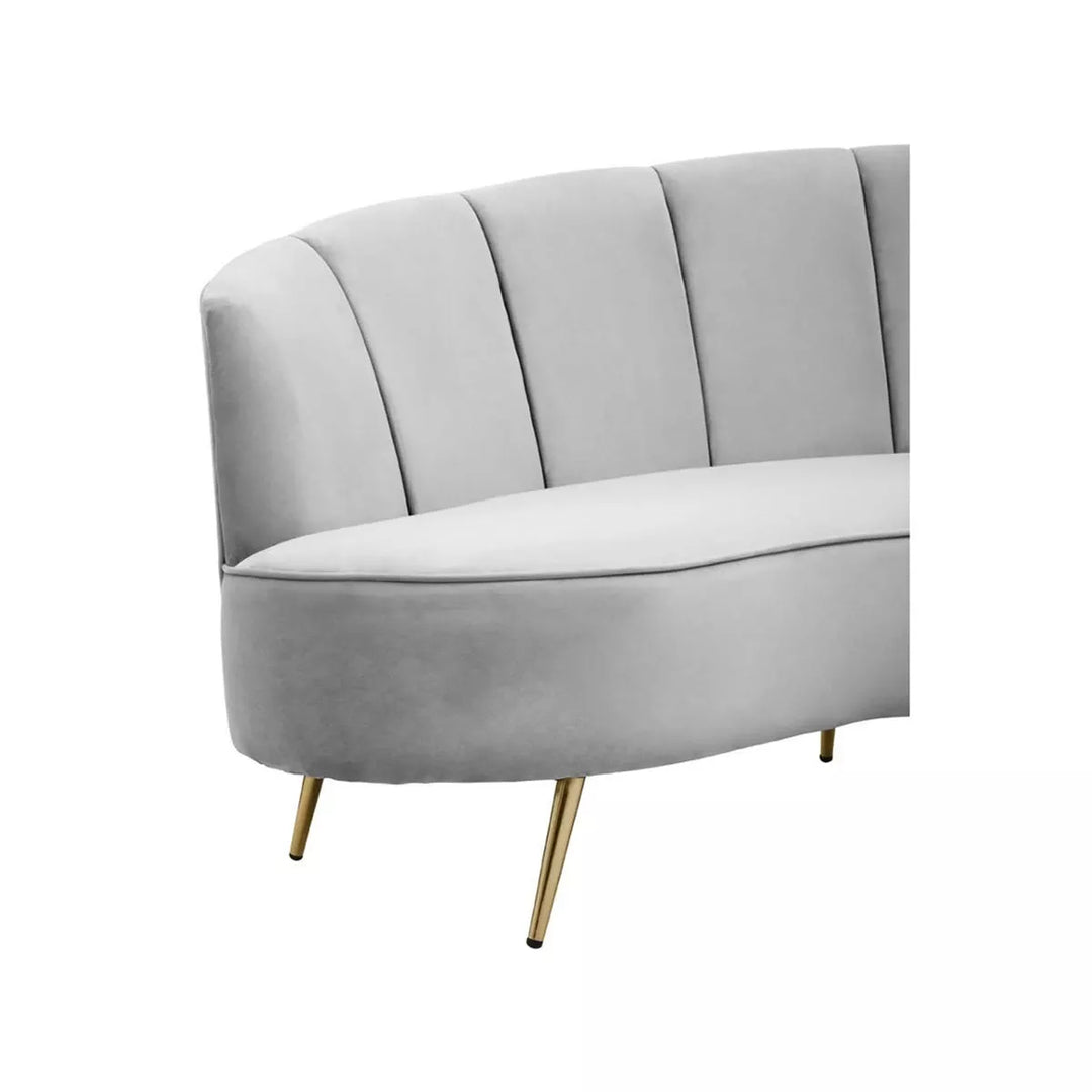 Hasna Three Seat Velvet Sofa - Grey