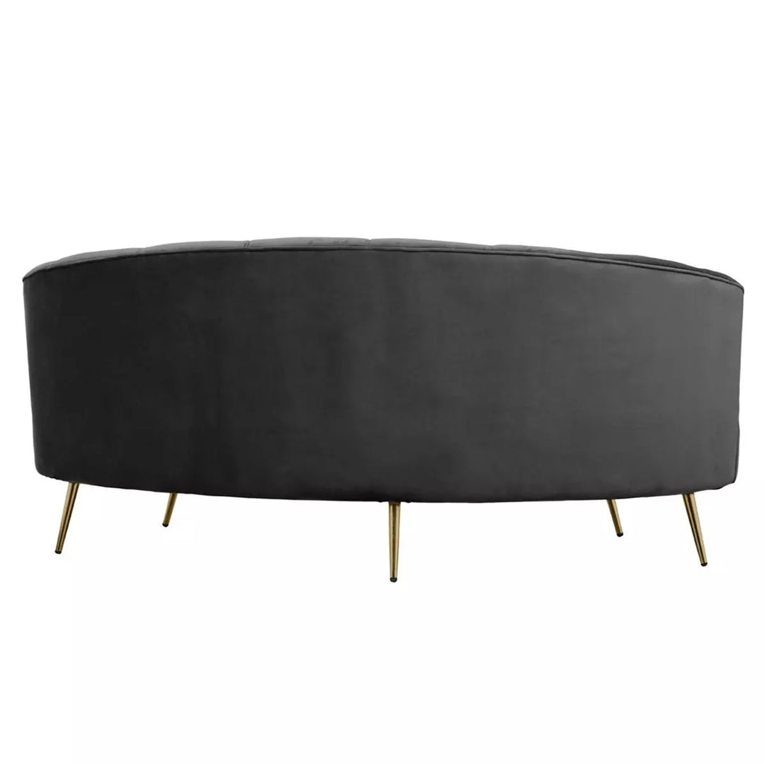 Hasna Three Seat Velvet Sofa - Black