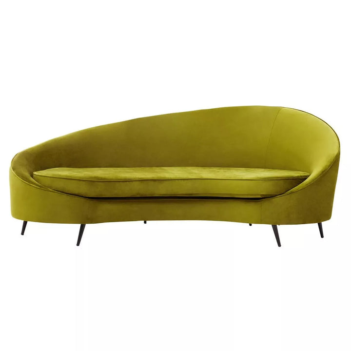 Hasna Three Seat Velvet Sofa - Olive