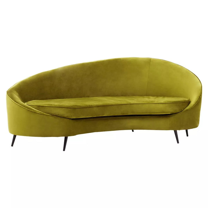 Hasna Three Seat Velvet Sofa - Olive