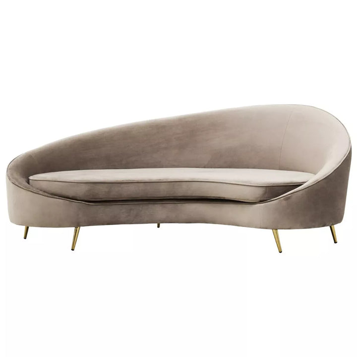 Hasna Three Seat Velvet Sofa - Mink