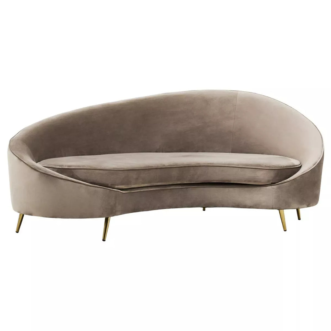 Hasna Three Seat Velvet Sofa - Mink