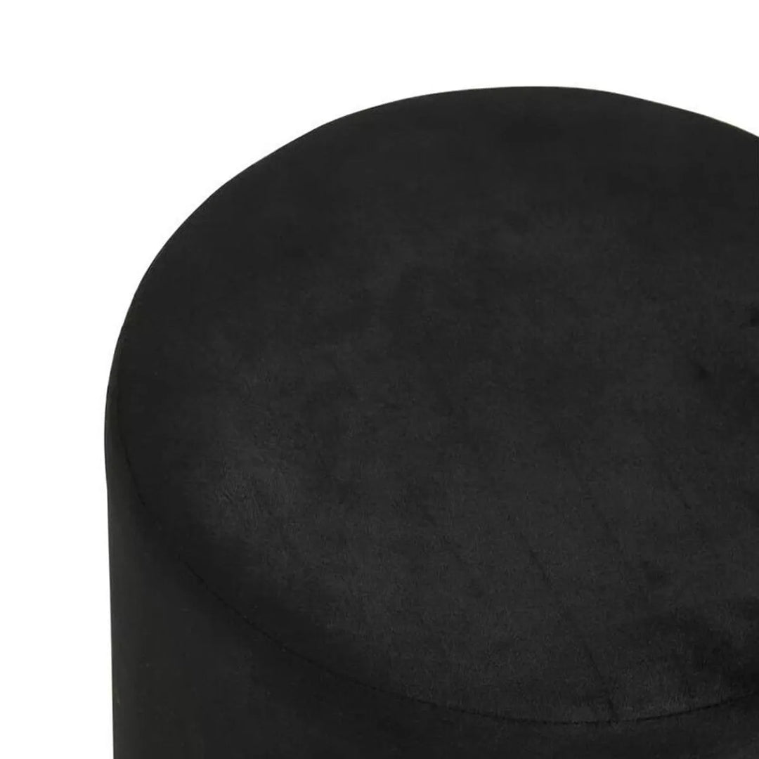 Haley Velvet Pouffe - Black