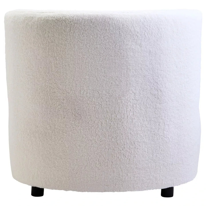 Montreal Boucle Effect Armless Lounge Chair -  Ivory