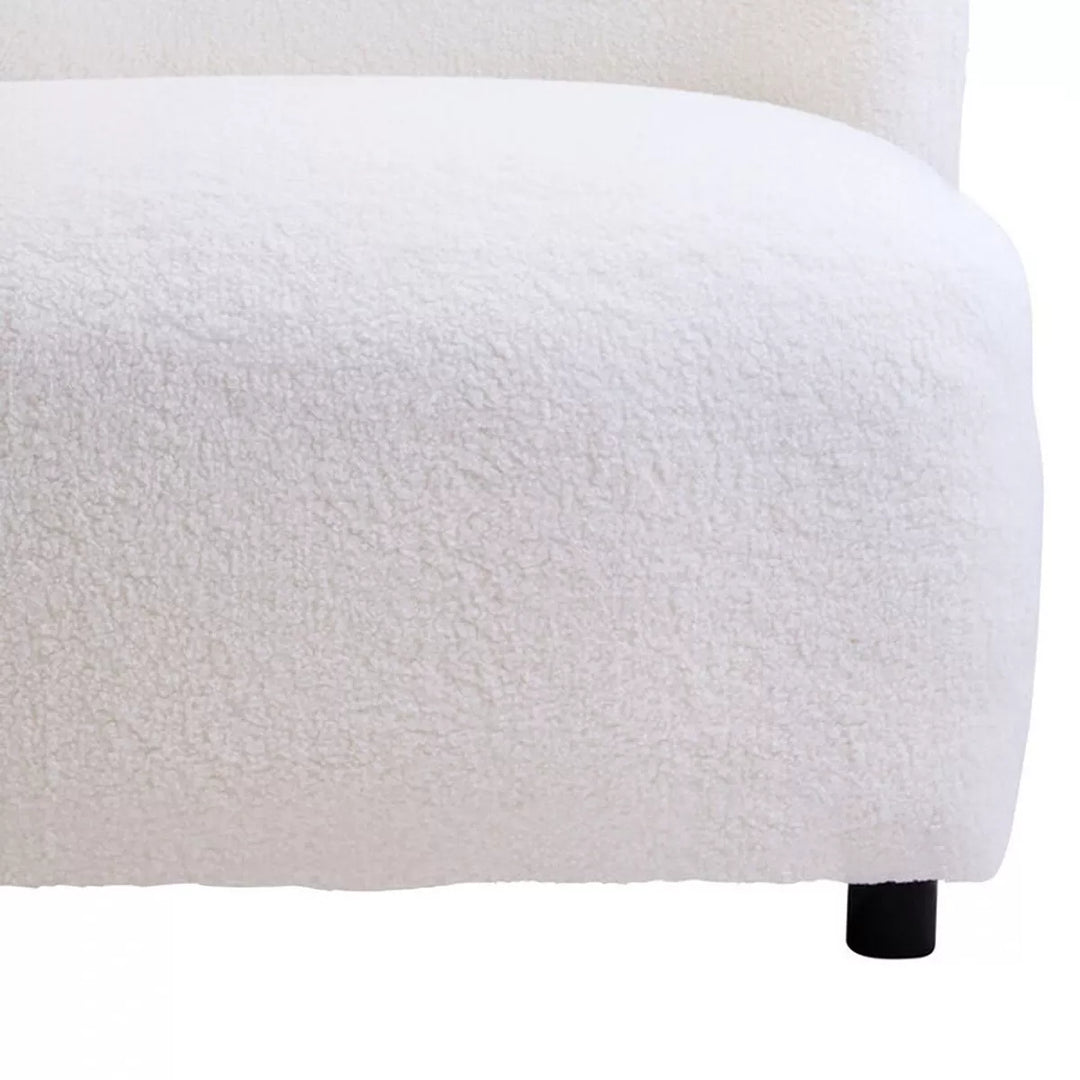 Montreal Boucle Effect Armless Lounge Chair -  Ivory