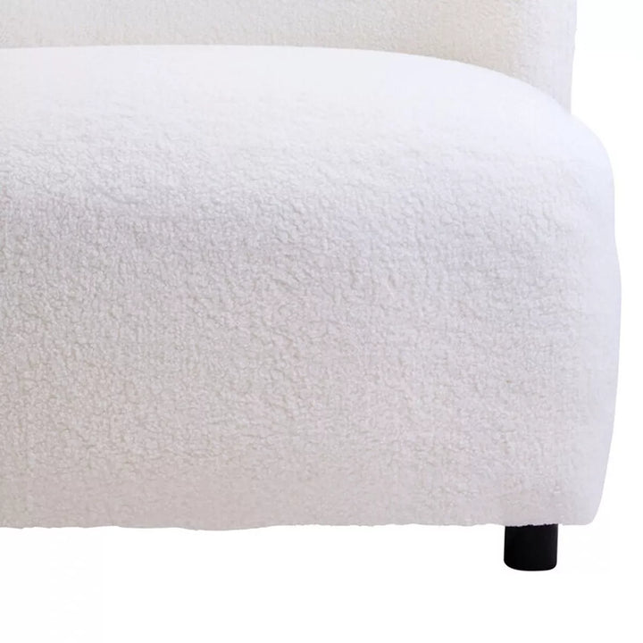 Montreal Boucle Effect Armless Lounge Chair -  Ivory