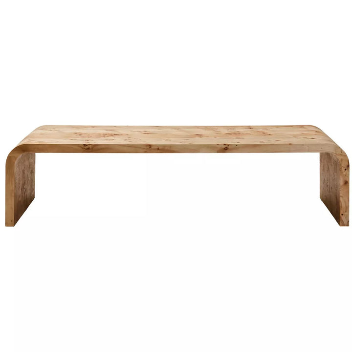 Mota Burl Wood Curved Coffee Table