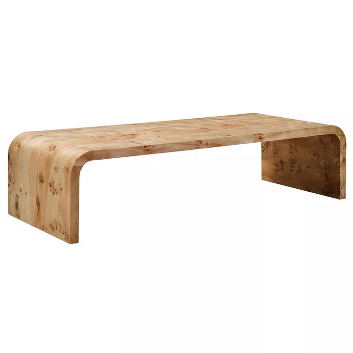 Mota Burl Wood Curved Coffee Table