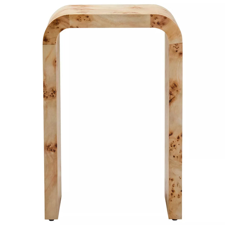 Mota Burl Wood Curved Side Table
