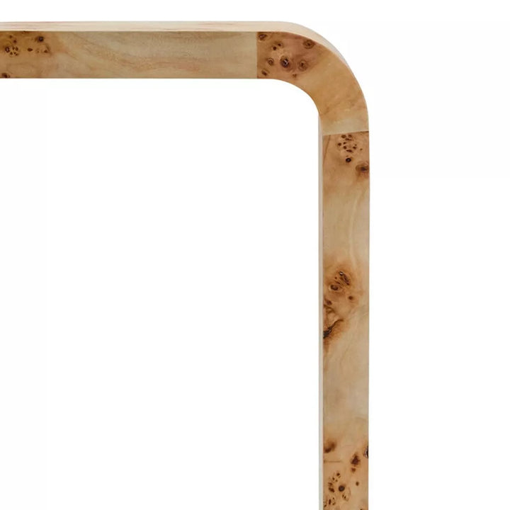 Mota Burl Wood Curved Side Table
