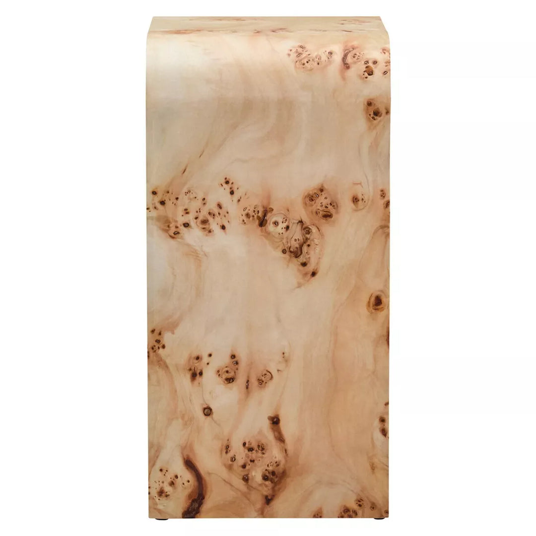 Mota Burl Wood Curved Side Table