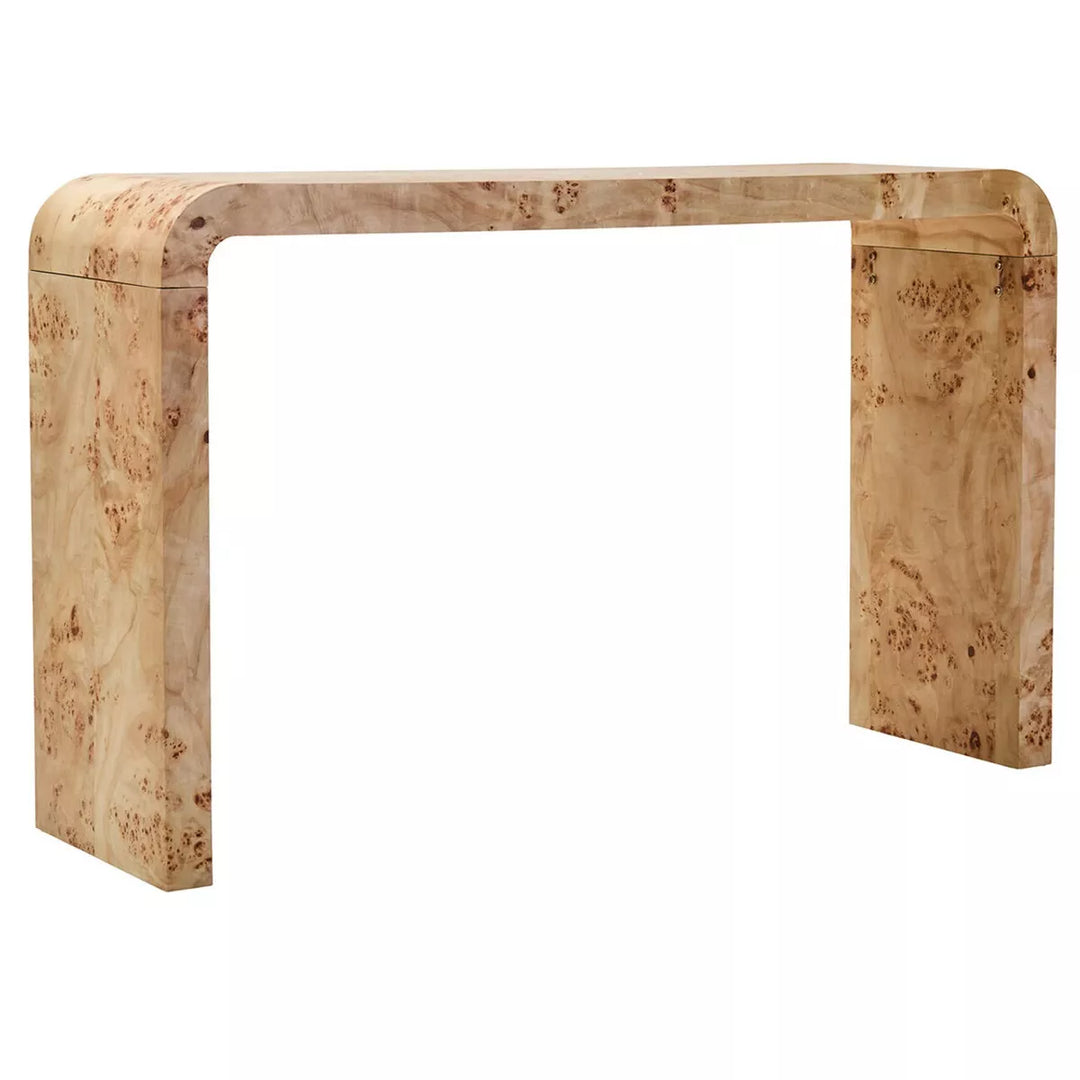 Mota Burl Wood Curved Console Table