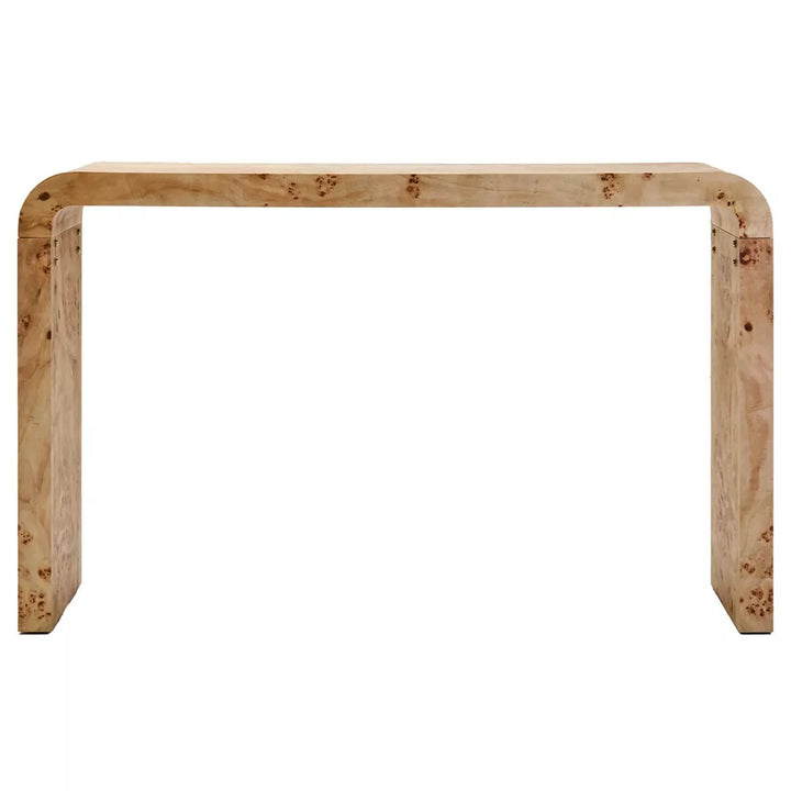 Mota Burl Wood Curved Console Table
