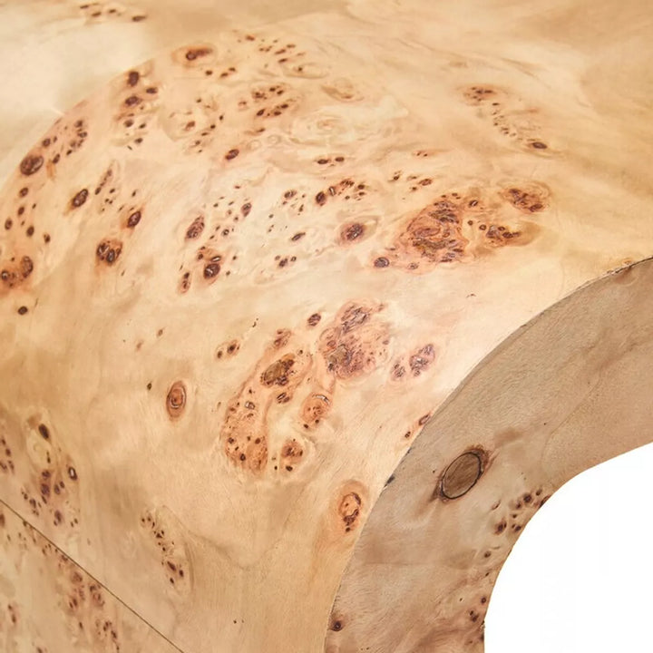 Mota Burl Wood Curved Console Table