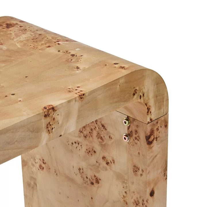Mota Burl Wood Curved Console Table