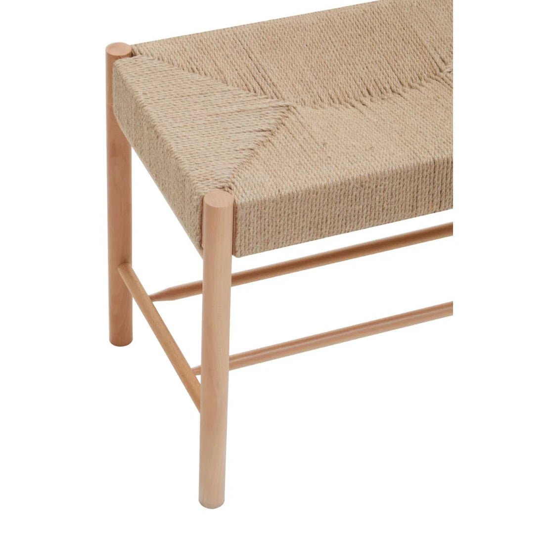 Olivia's Beckett Bench Natural Rope & Natural Wood Frame